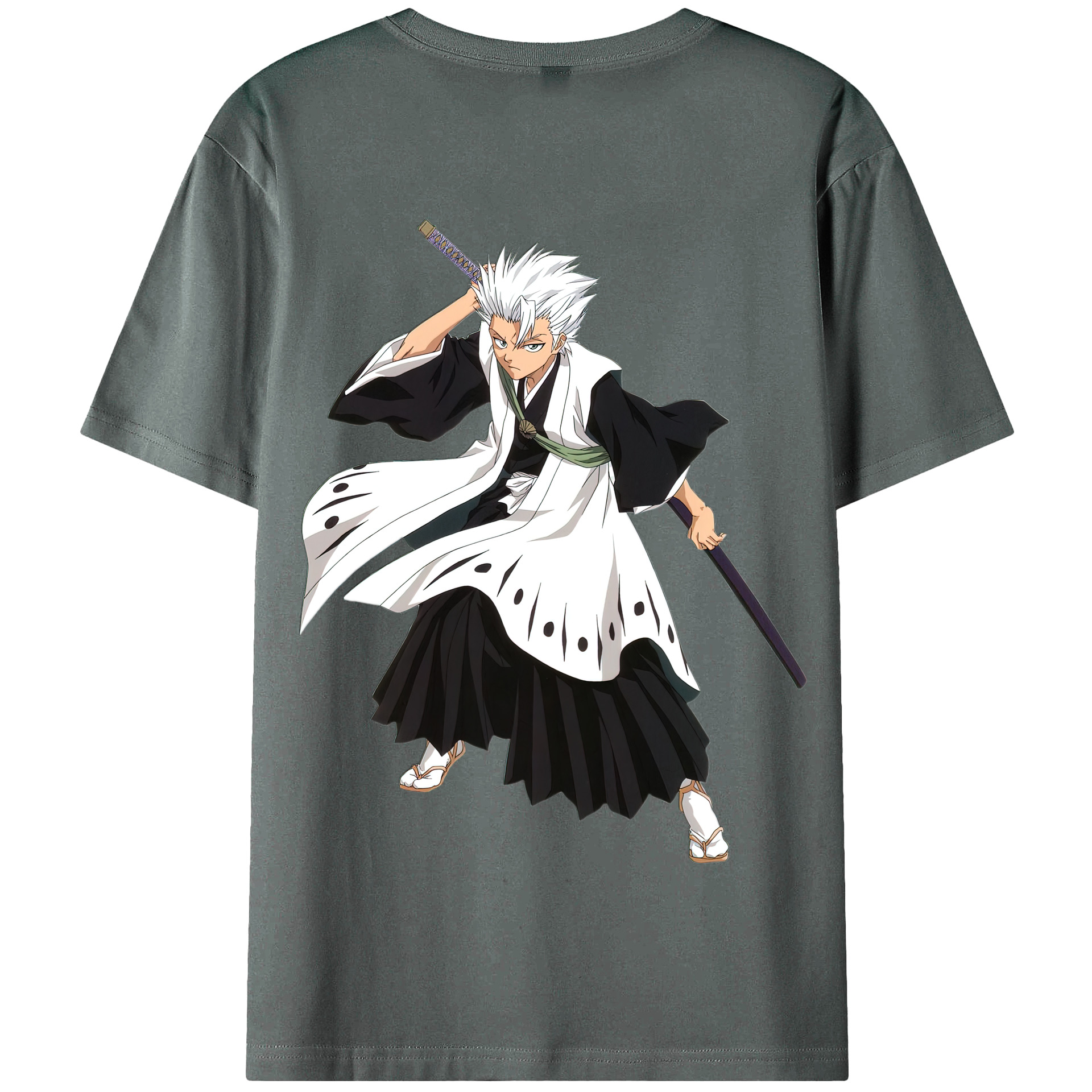 （画像用） ブリーチ 日番谷冬獅郎（ひつがや とうしろう） BLEACH Hitsugaya Toushirou 綿100％半袖Tシャツ（背面プリント）